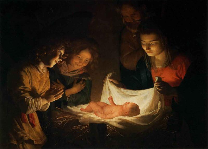Gerrit van Honthorst Adoration of the Child oil painting image